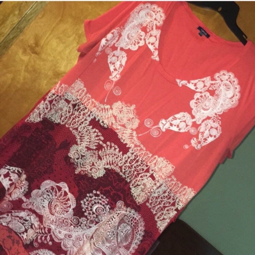 24W Samya Dress w/White Puff Print Etched Detail